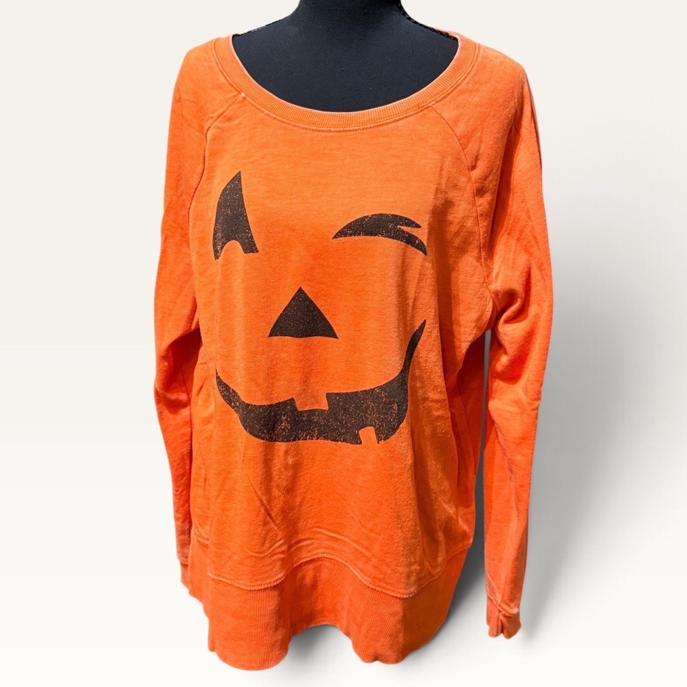 Grayson Threads Orange Jack-O-Lantern Halloween Sweatshirt XXL